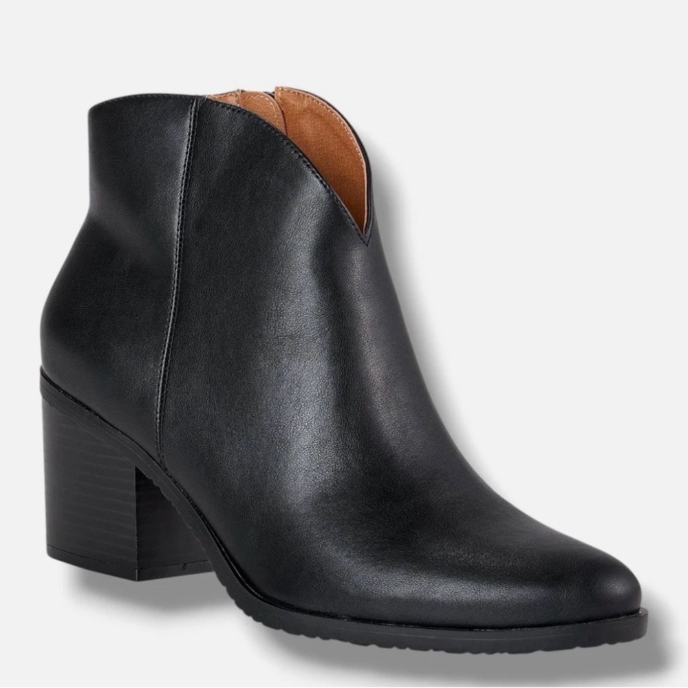 White Mountain Women’s Black Tattles Western Block Heel Booties, Size 7